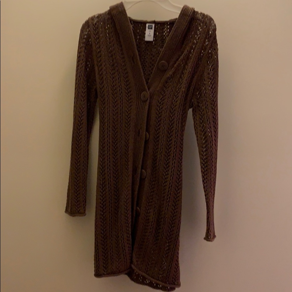 Gap Kids Girls Knit Cardigan Sweater Size M 2 for‎ 1 (Brown and White)